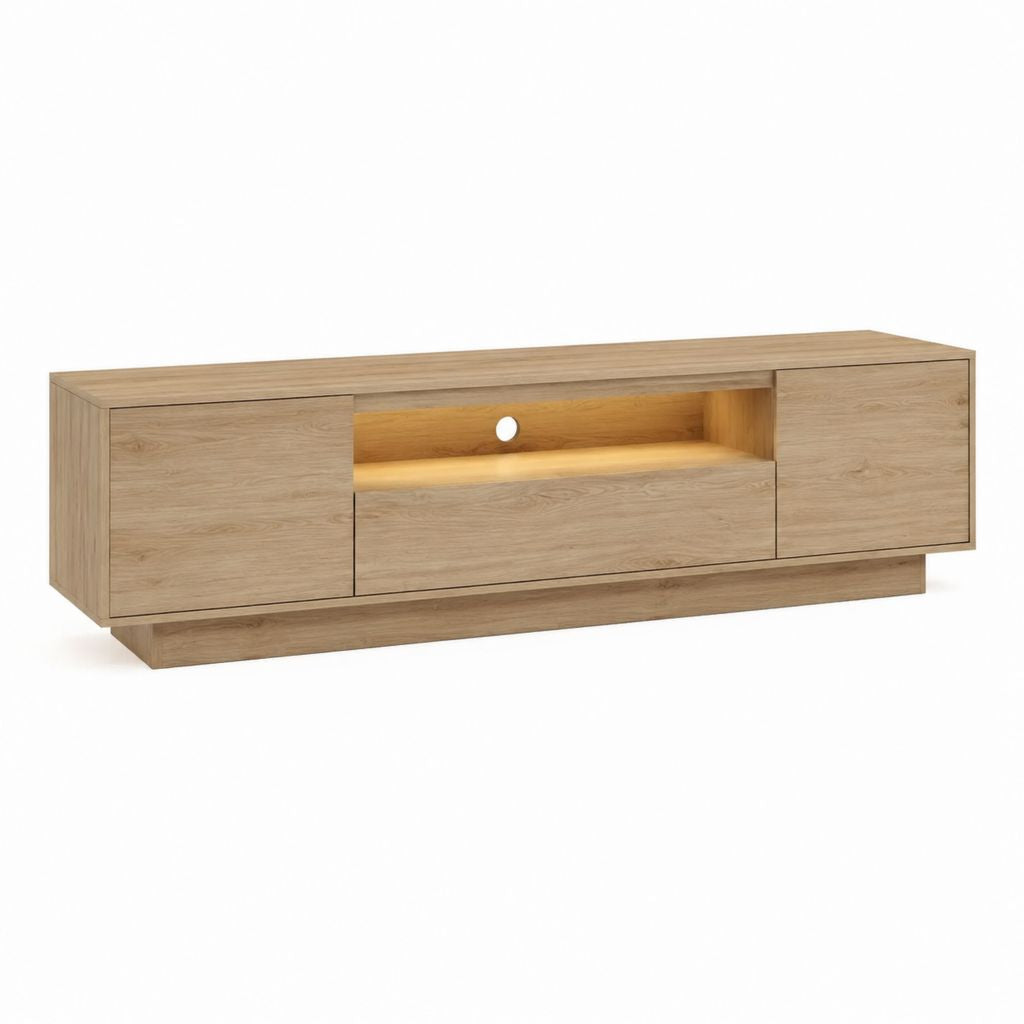 TV-Lowboard eichefarben aus melaminbeschichteter Spanplatte rechteckig 180 x 40 x 50 cm