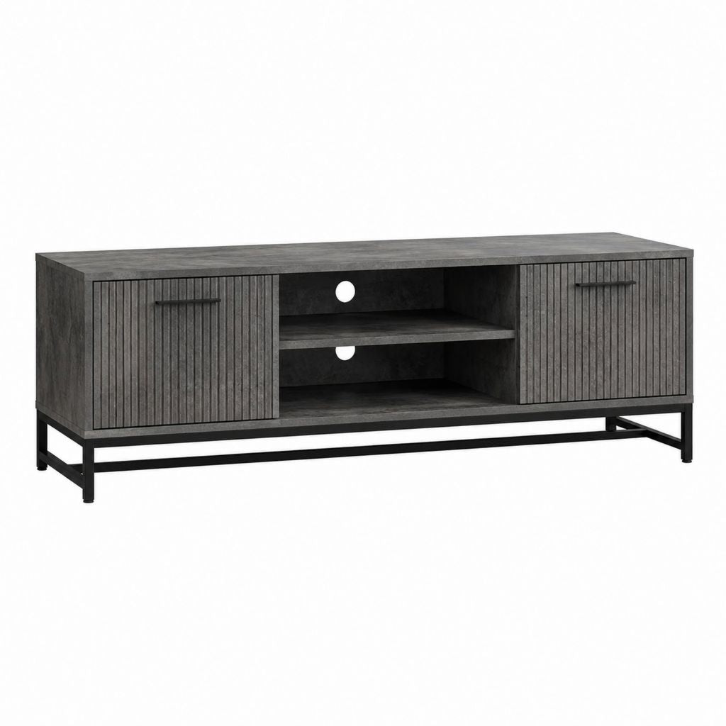 TV-Lowboard Anthrazit MDF mit Melaminharzbeschichtung rechteckig 140 x 40 x 60 cm