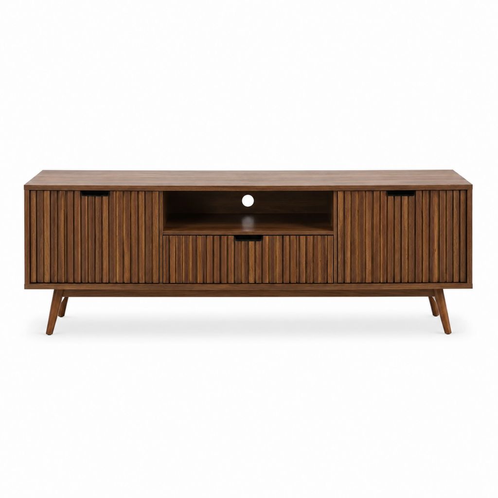 TV Lowboard Walnussbraun MDF rechteckig 160 x 40 x 60 cm