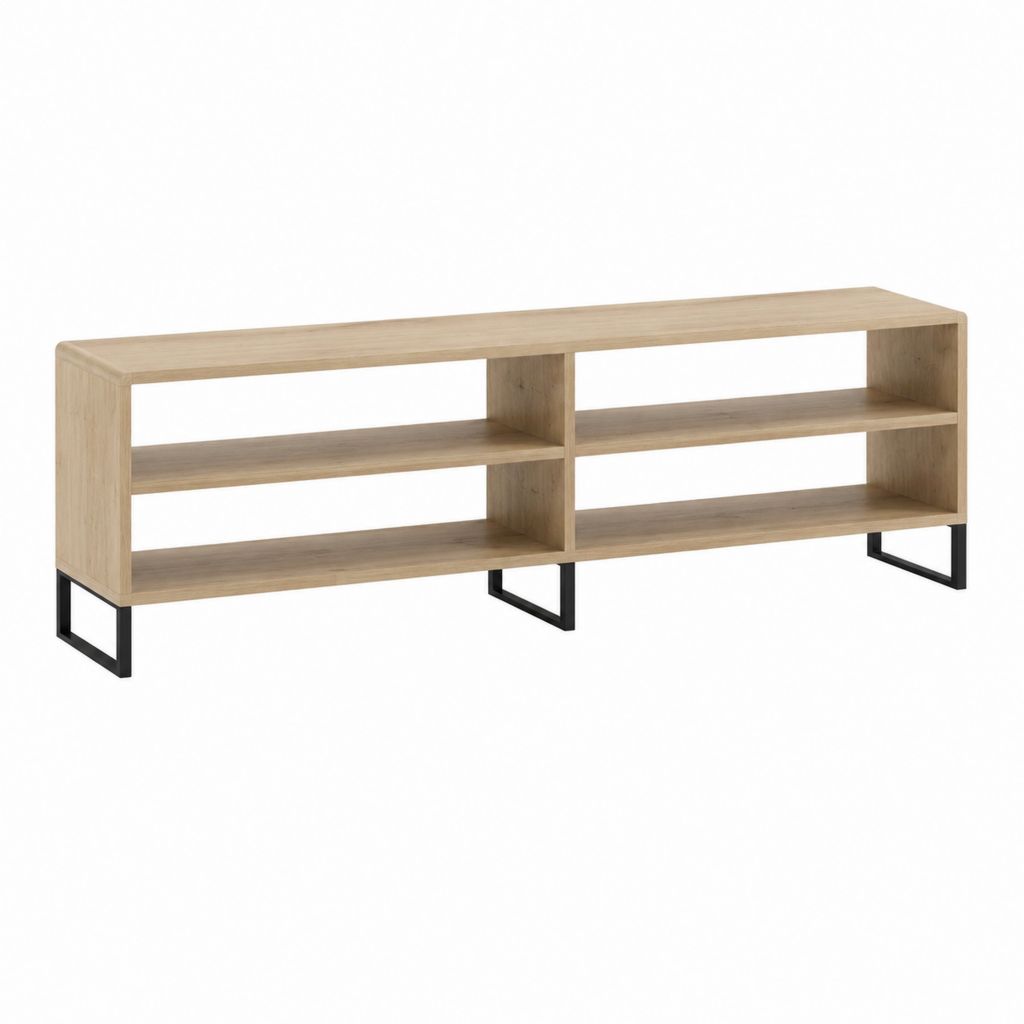 TV-Lowboard Eicheoptik Spanplatte Stahl rechteckig 180 x 40 x 50 cm