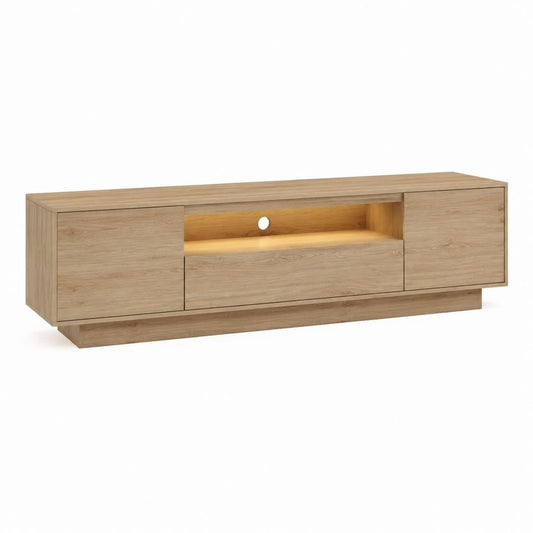 TV-Lowboard eichefarben aus melaminbeschichteter Spanplatte rechteckig 180 x 40 x 50 cm