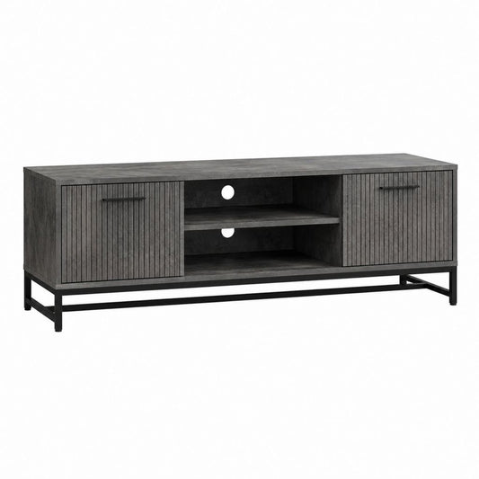 TV-Lowboard Anthrazit MDF mit Melaminharzbeschichtung rechteckig 140 x 40 x 60 cm