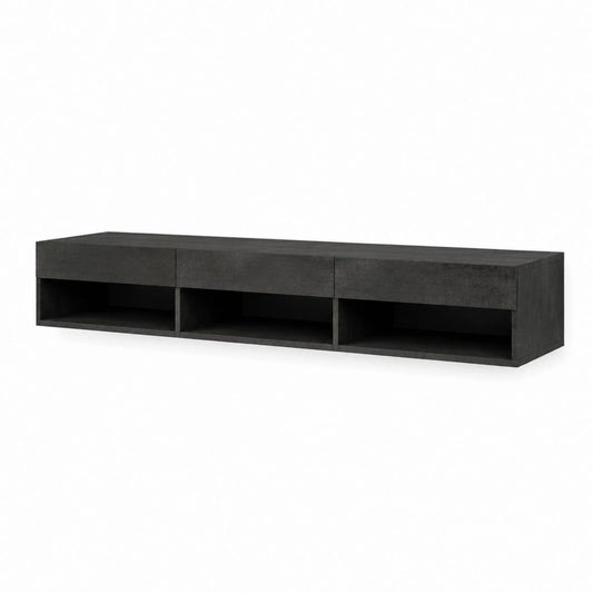 TV-Lowboard Anthrazit Betonoptik Spanplatte Rechteckig mit 3 Schubladen 180 x 40 x 45 cm