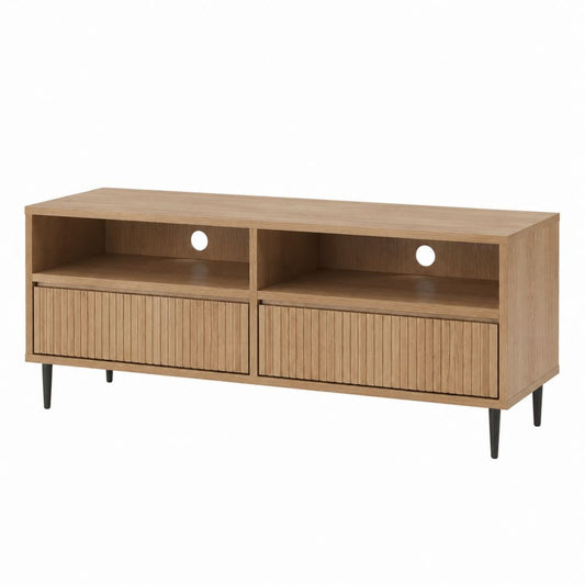 TV Lowboard Eiche furniert rechteckig 120 x 40 x 60 cm