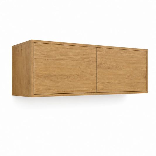 Wandhängeschrank Eiche massiv rechteckig mit 2 Türen 160 x 35 x 60 cm