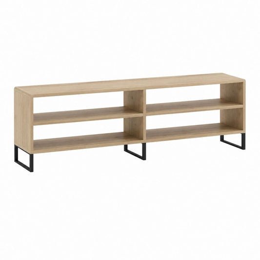 TV-Lowboard Eicheoptik Spanplatte Stahl rechteckig 180 x 40 x 50 cm
